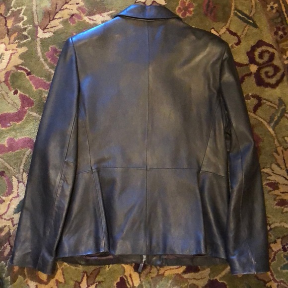 Sz L Chocolate Brown Leather Jacket - Picture 4 of 10